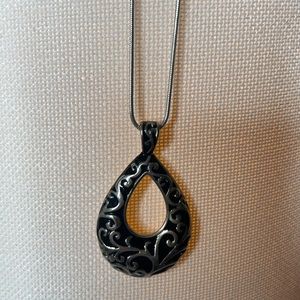 Black and silver necklace.